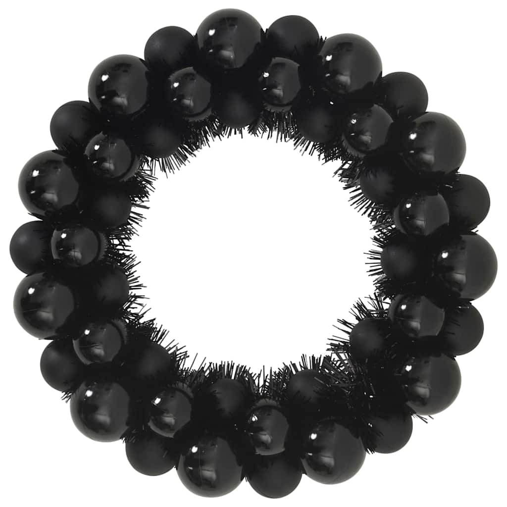 Christmas Ball Wreathes 2 pcs Black 33 x 33 x 7 cm Polystyrene