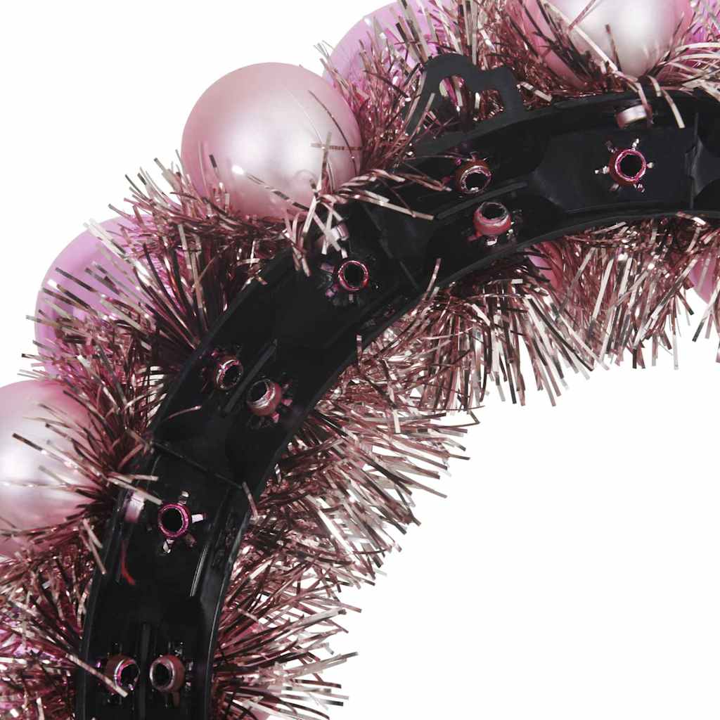 Christmas Ball Wreathes 2 pcs Pink 33 x 33 x 7 cm Polystyrene