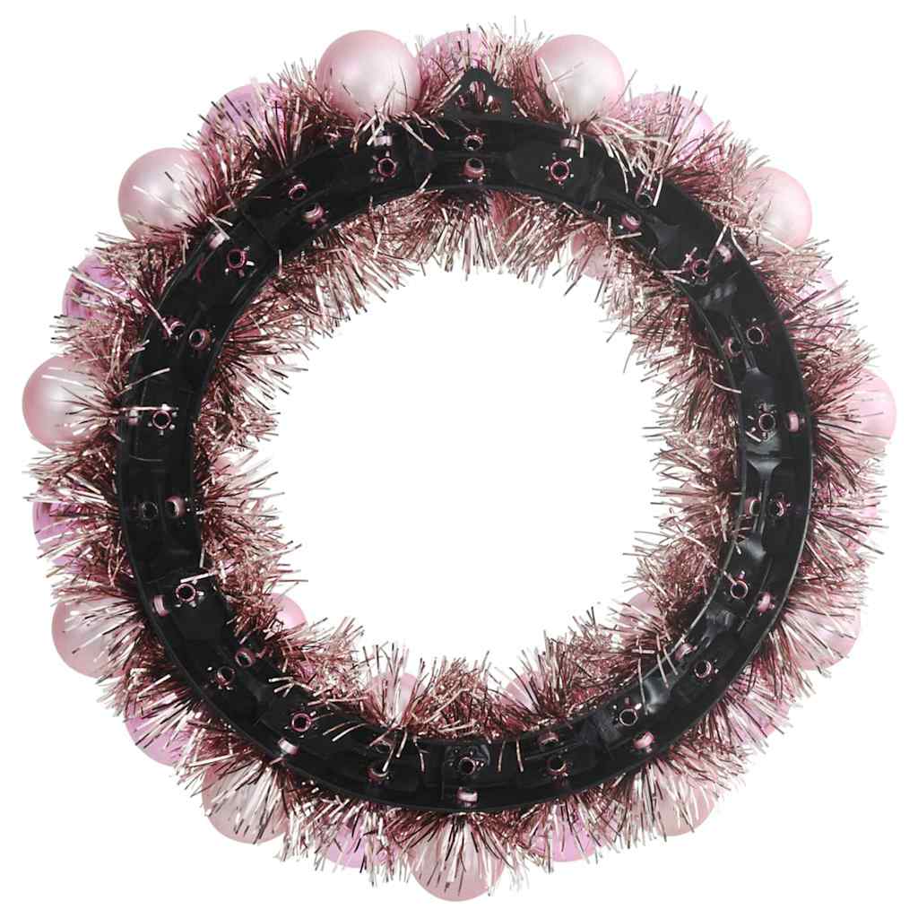 Christmas Ball Wreathes 2 pcs Pink 33 x 33 x 7 cm Polystyrene