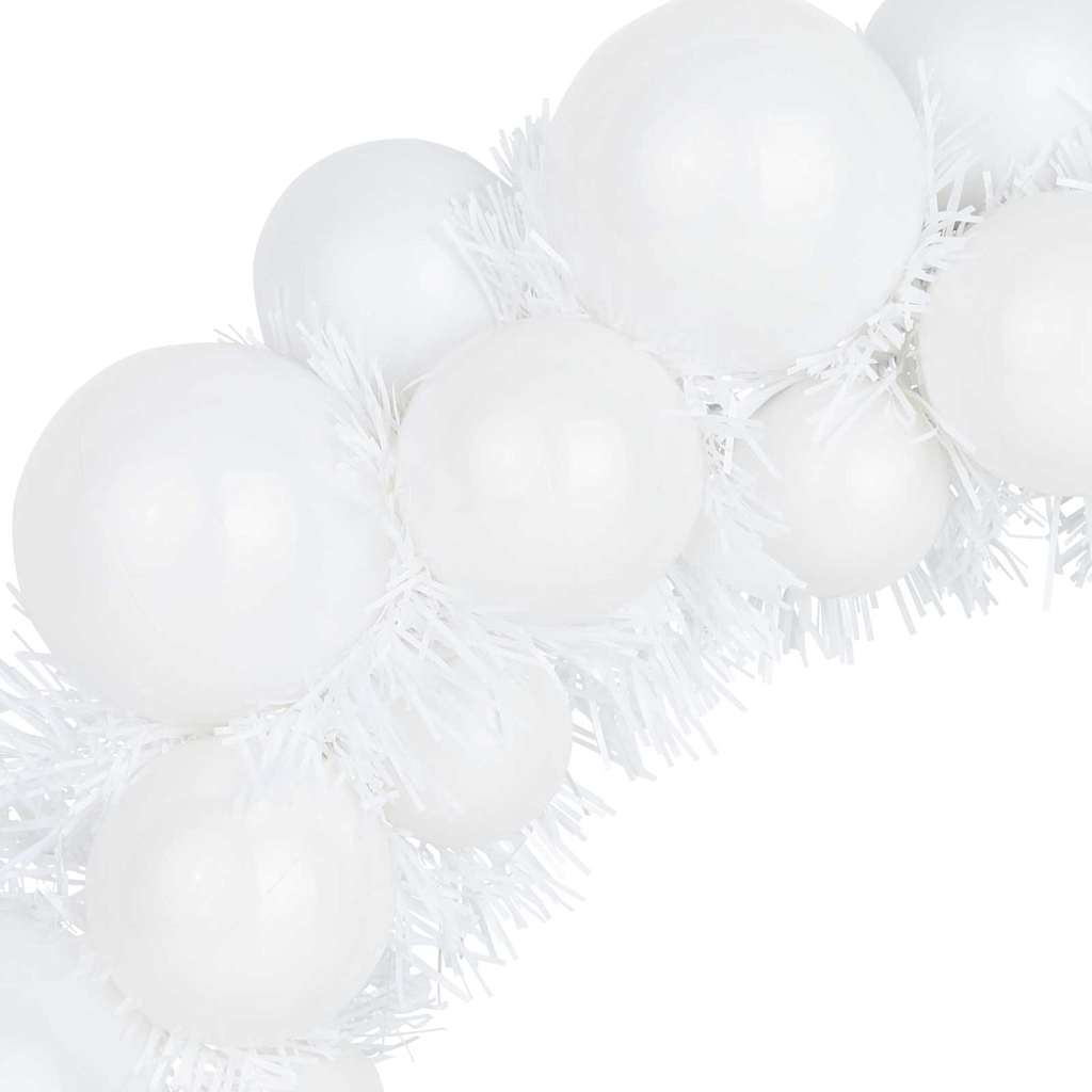 Christmas Ball Wreathes 2 pcs White 33 x 33 x 7 cm Polystyrene