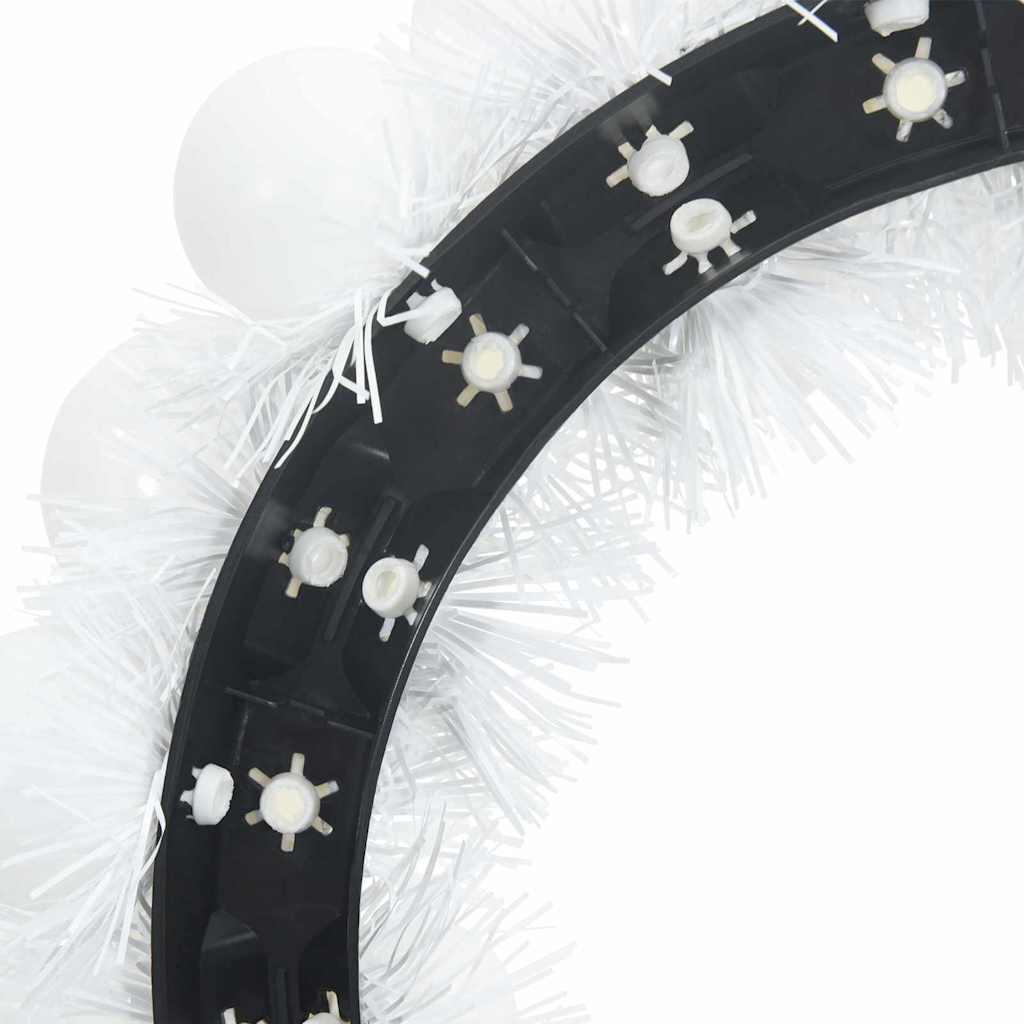 Christmas Ball Wreathes 2 pcs White 33 x 33 x 7 cm Polystyrene
