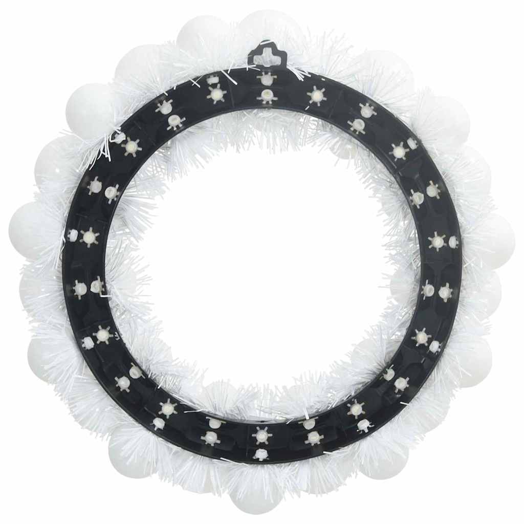 Christmas Ball Wreathes 2 pcs White 33 x 33 x 7 cm Polystyrene