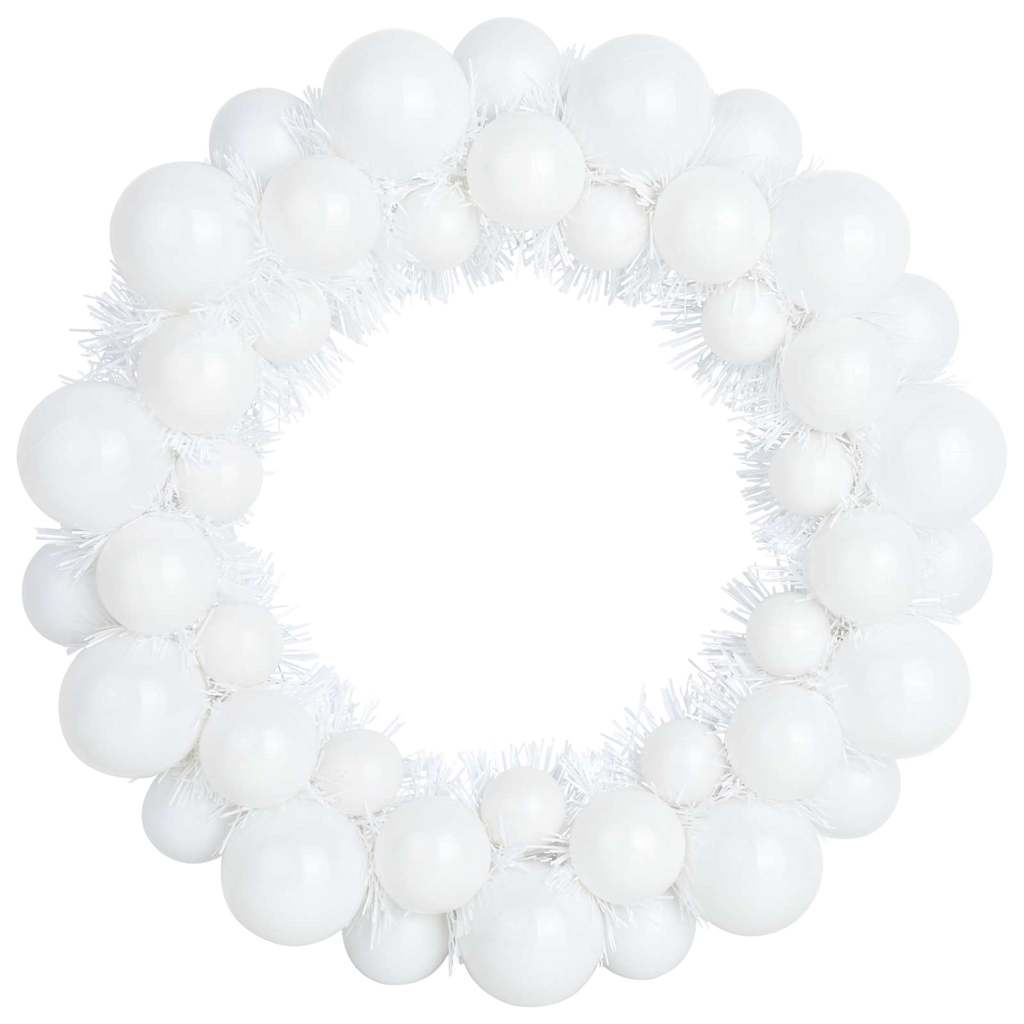 Christmas Ball Wreathes 2 pcs White 33 x 33 x 7 cm Polystyrene