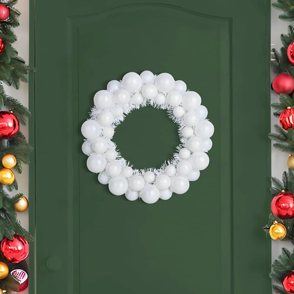 Christmas Ball Wreathes 2 pcs White 33 x 33 x 7 cm Polystyrene