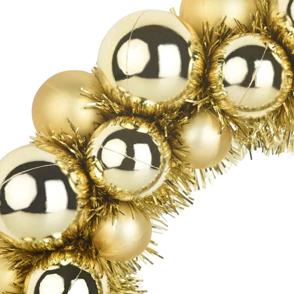Christmas Ball Wreathes 2 pcs Gold 33 x 33 x 7 cm Polystyrene