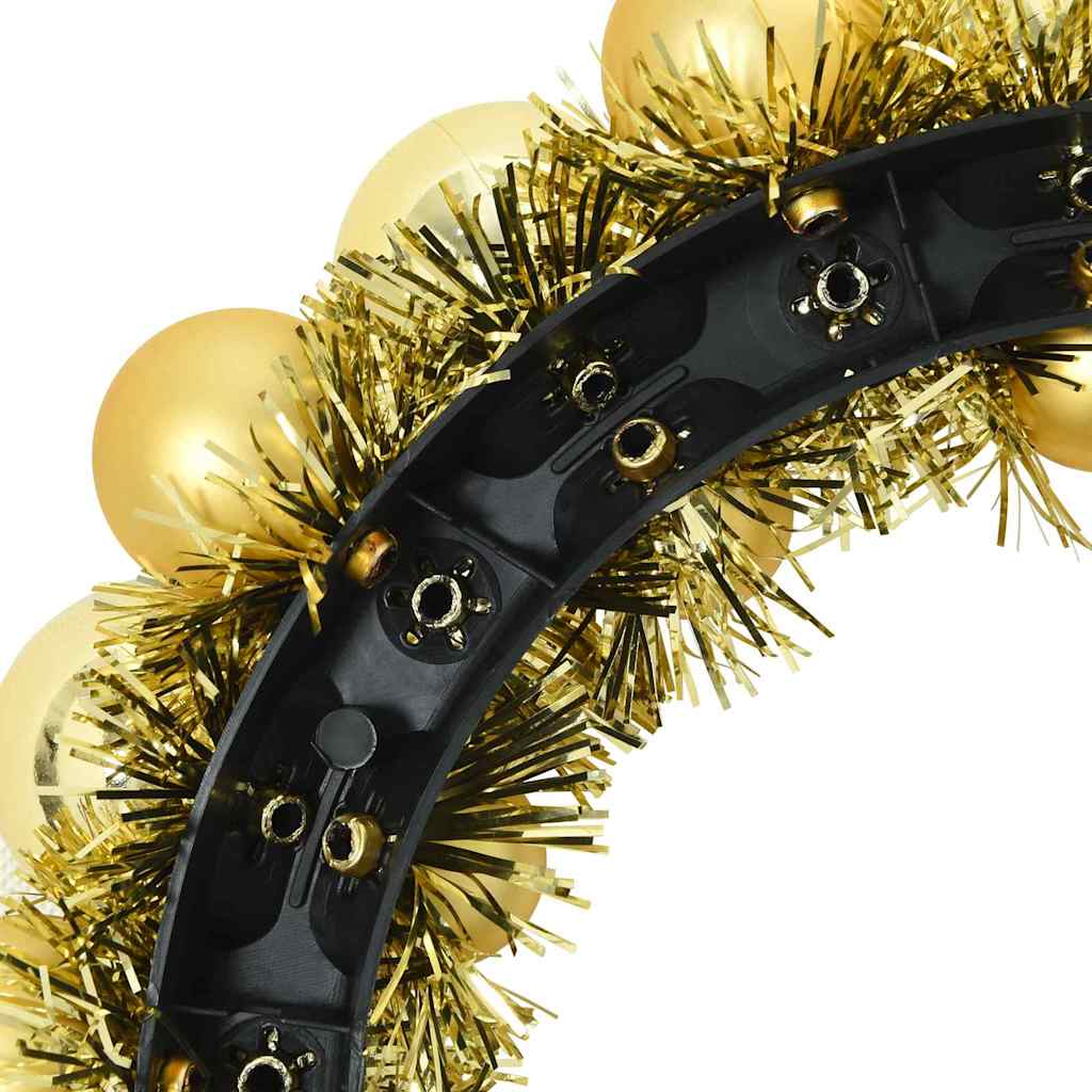 Christmas Ball Wreathes 2 pcs Gold 33 x 33 x 7 cm Polystyrene