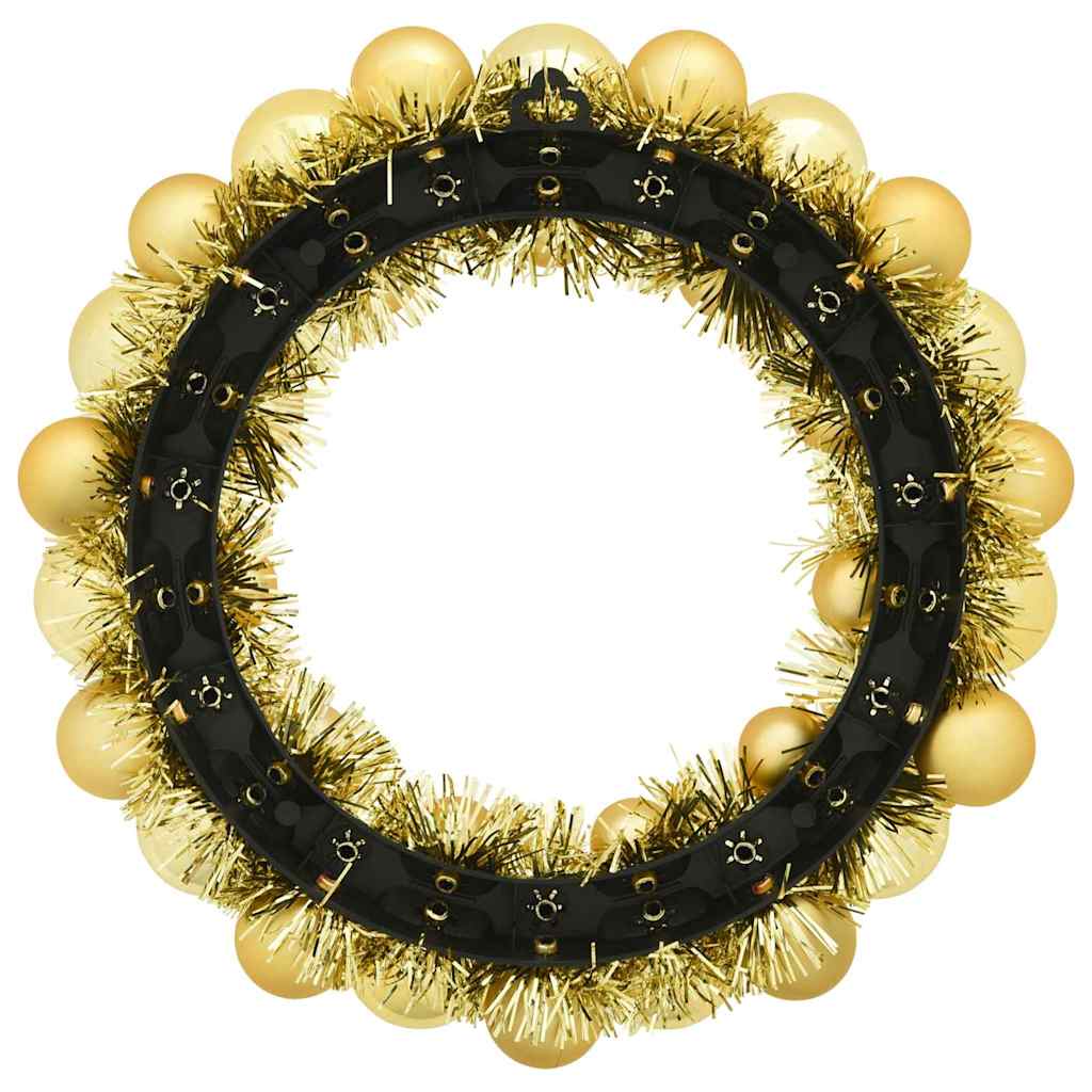 Christmas Ball Wreathes 2 pcs Gold 33 x 33 x 7 cm Polystyrene