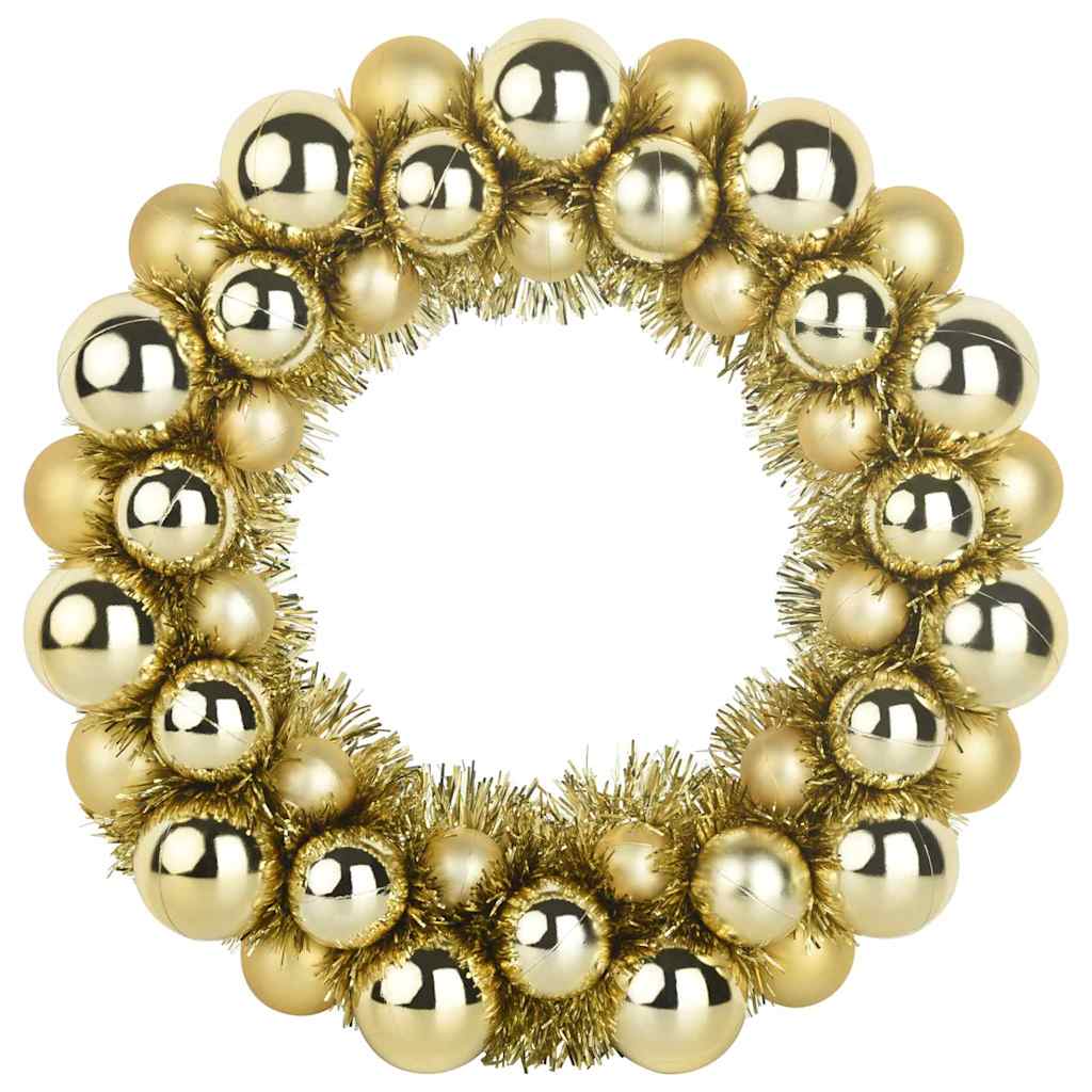 Christmas Ball Wreathes 2 pcs Gold 33 x 33 x 7 cm Polystyrene