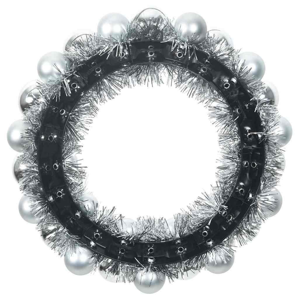 Christmas Ball Wreathes 2 pcs Silver 33 x 33 x 7 cm Polystyrene