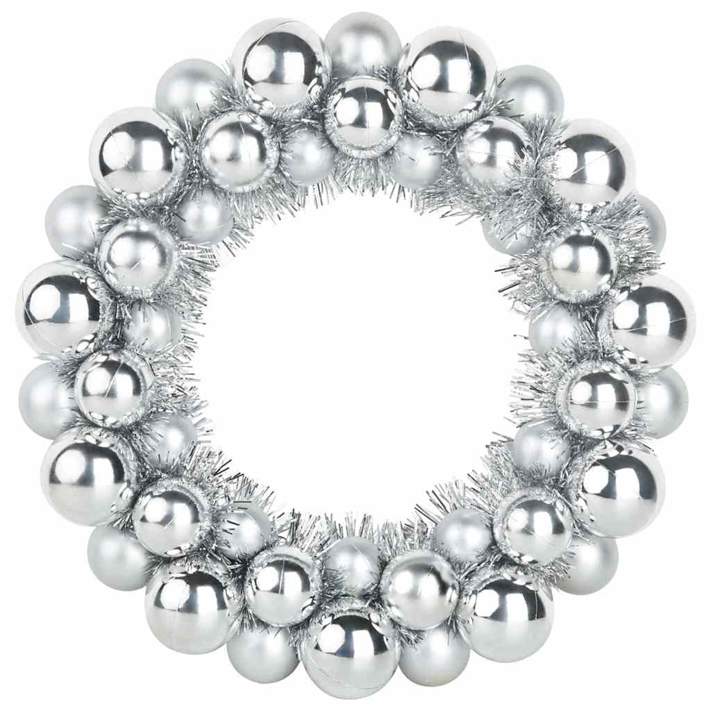 Christmas Ball Wreathes 2 pcs Silver 33 x 33 x 7 cm Polystyrene