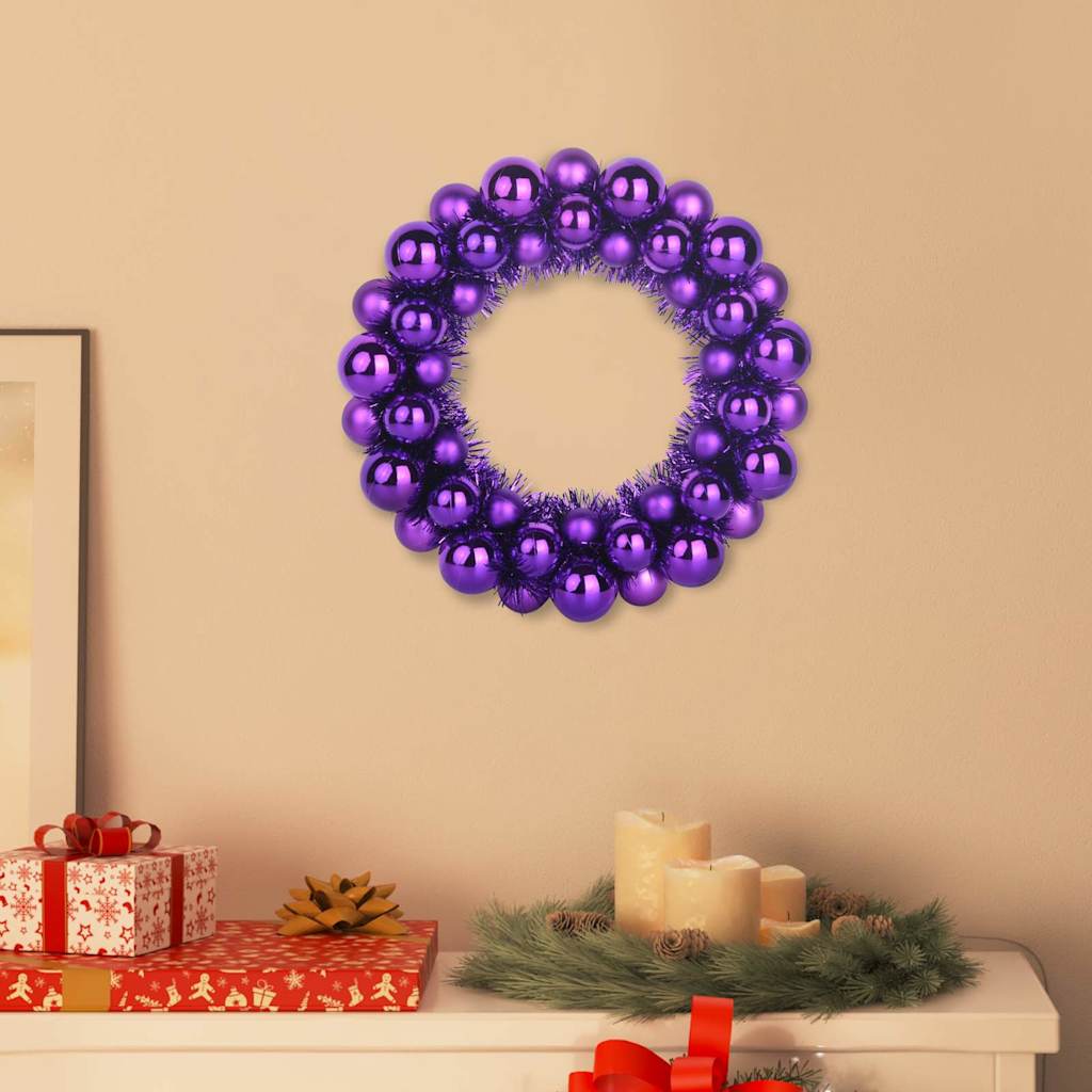 Christmas Ball Wreathes 2 pcs Lilac 33 x 33 x 7 cm Polystyrene