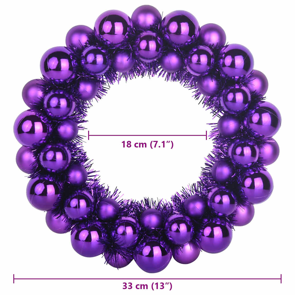 Christmas Ball Wreathes 2 pcs Lilac 33 x 33 x 7 cm Polystyrene