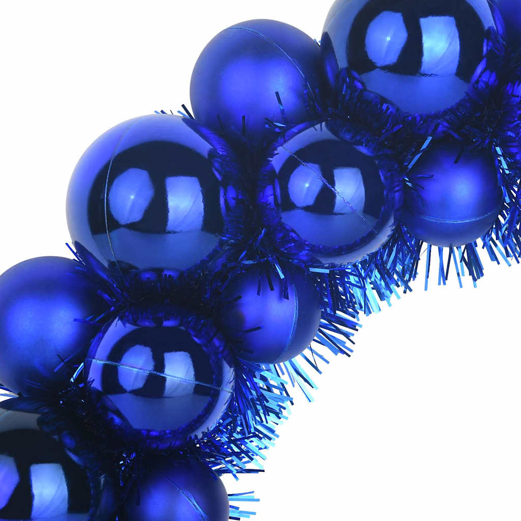 Christmas Ball Wreathes 2 pcs Blue 33 x 33 x 7 cm Polystyrene