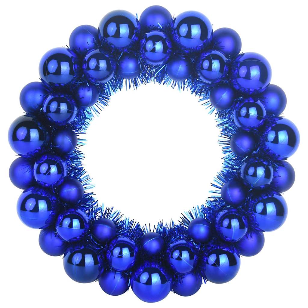 Christmas Ball Wreathes 2 pcs Blue 33 x 33 x 7 cm Polystyrene