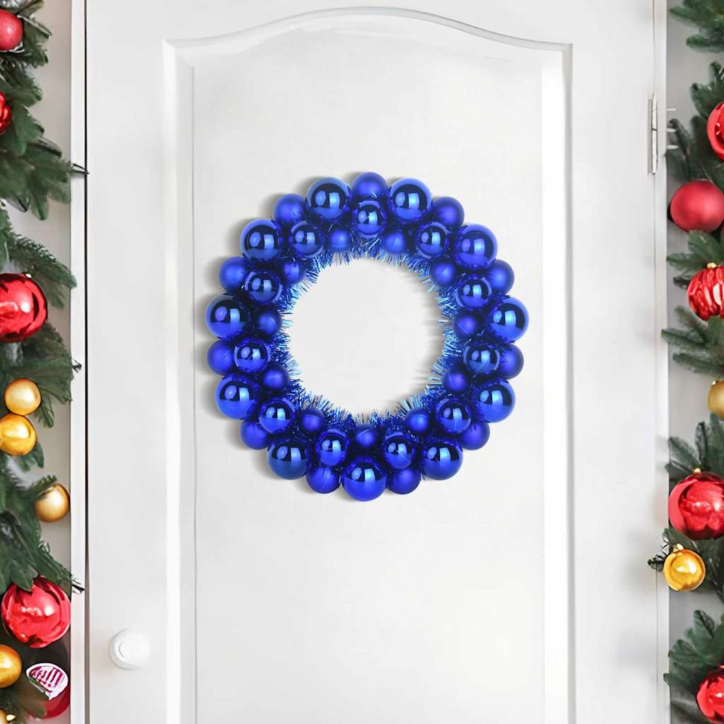 Christmas Ball Wreathes 2 pcs Blue 33 x 33 x 7 cm Polystyrene