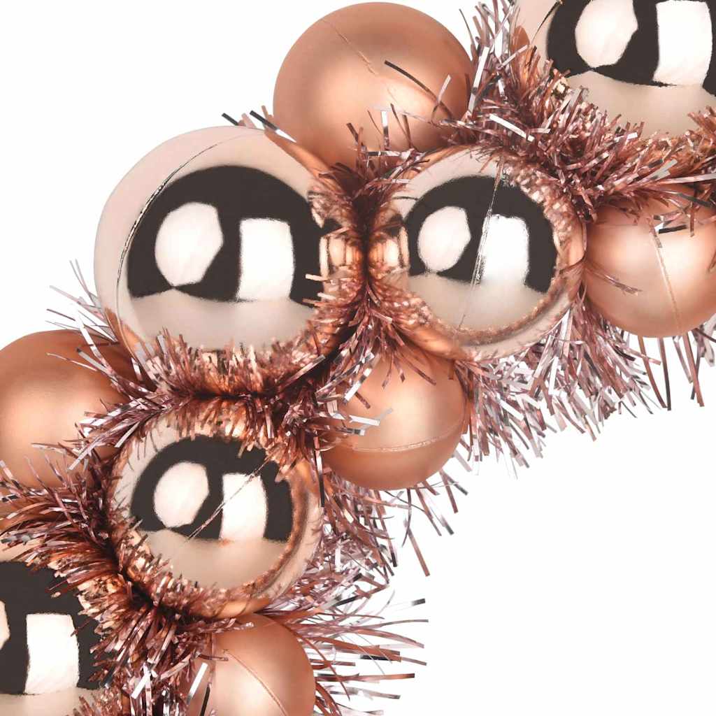 Christmas Ball Wreathes 2 pcs Rose Gold 33 x 33 x 7 cm