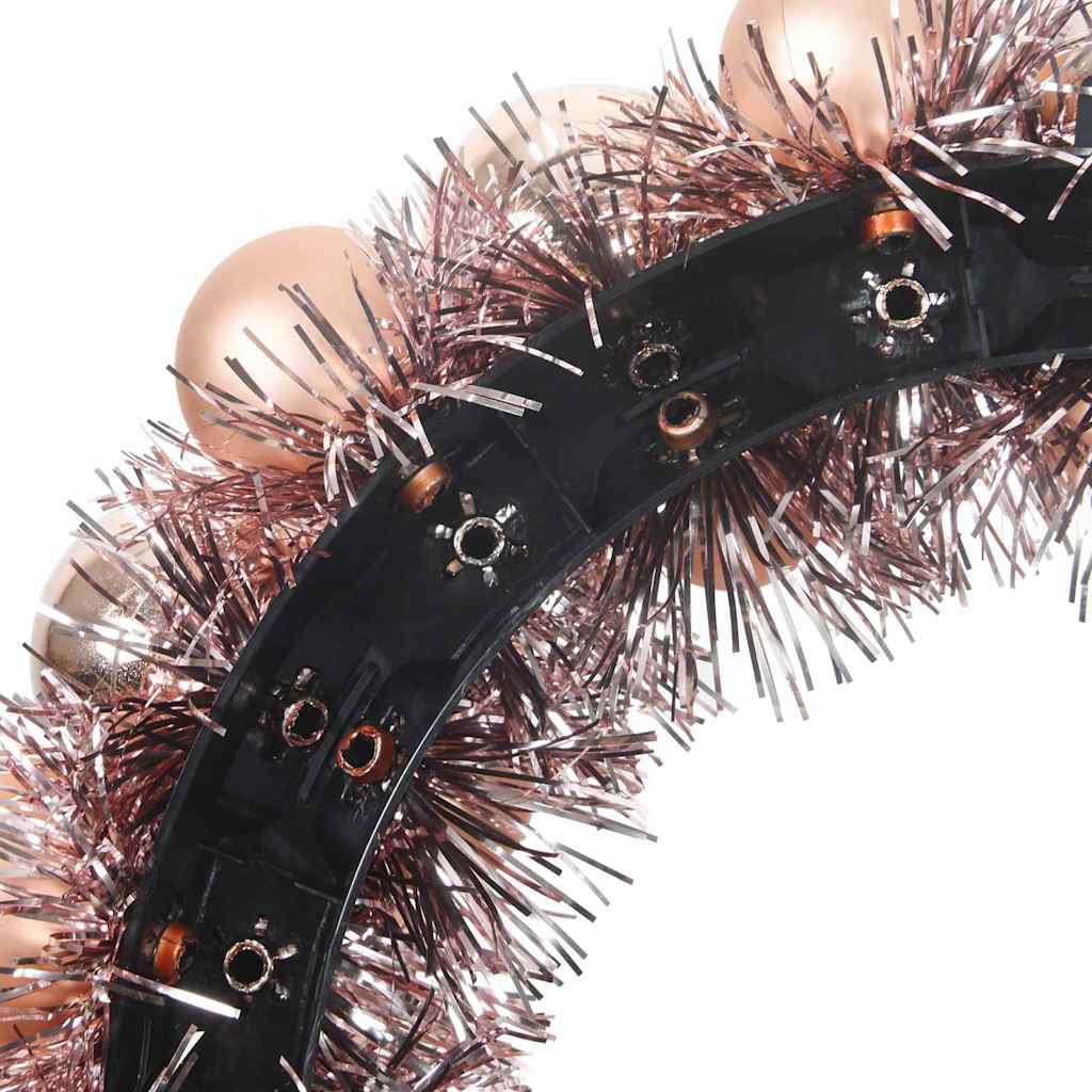 Christmas Ball Wreathes 2 pcs Rose Gold 33 x 33 x 7 cm