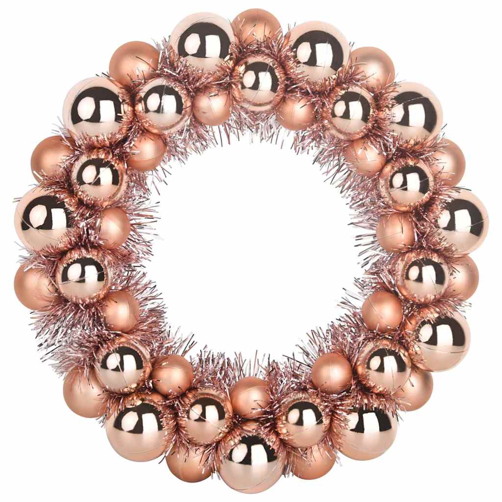 Christmas Ball Wreathes 2 pcs Rose Gold 33 x 33 x 7 cm