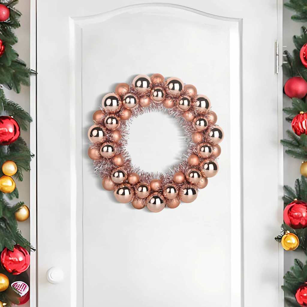 Christmas Ball Wreathes 2 pcs Rose Gold 33 x 33 x 7 cm