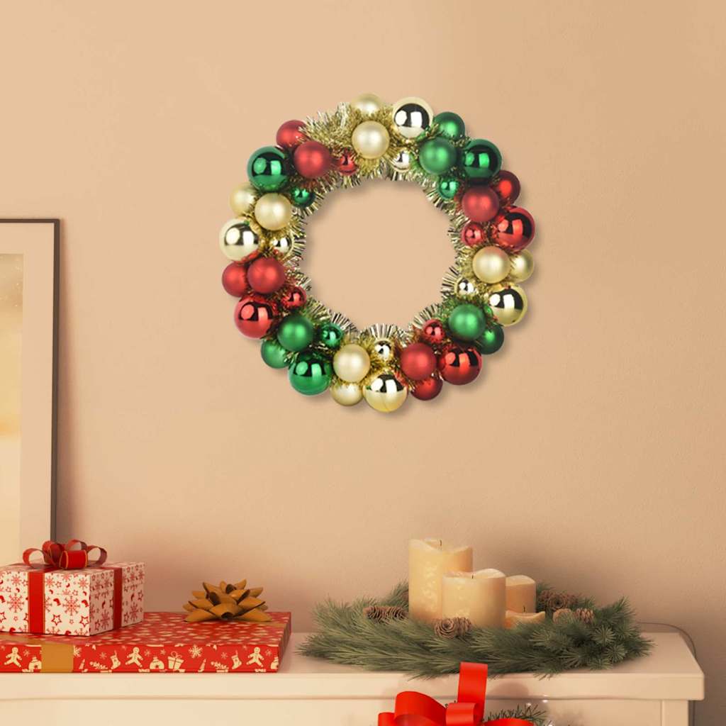 Christmas Ball Wreathes 2 pcs Multicolour 33 x 33 x 7 cm
