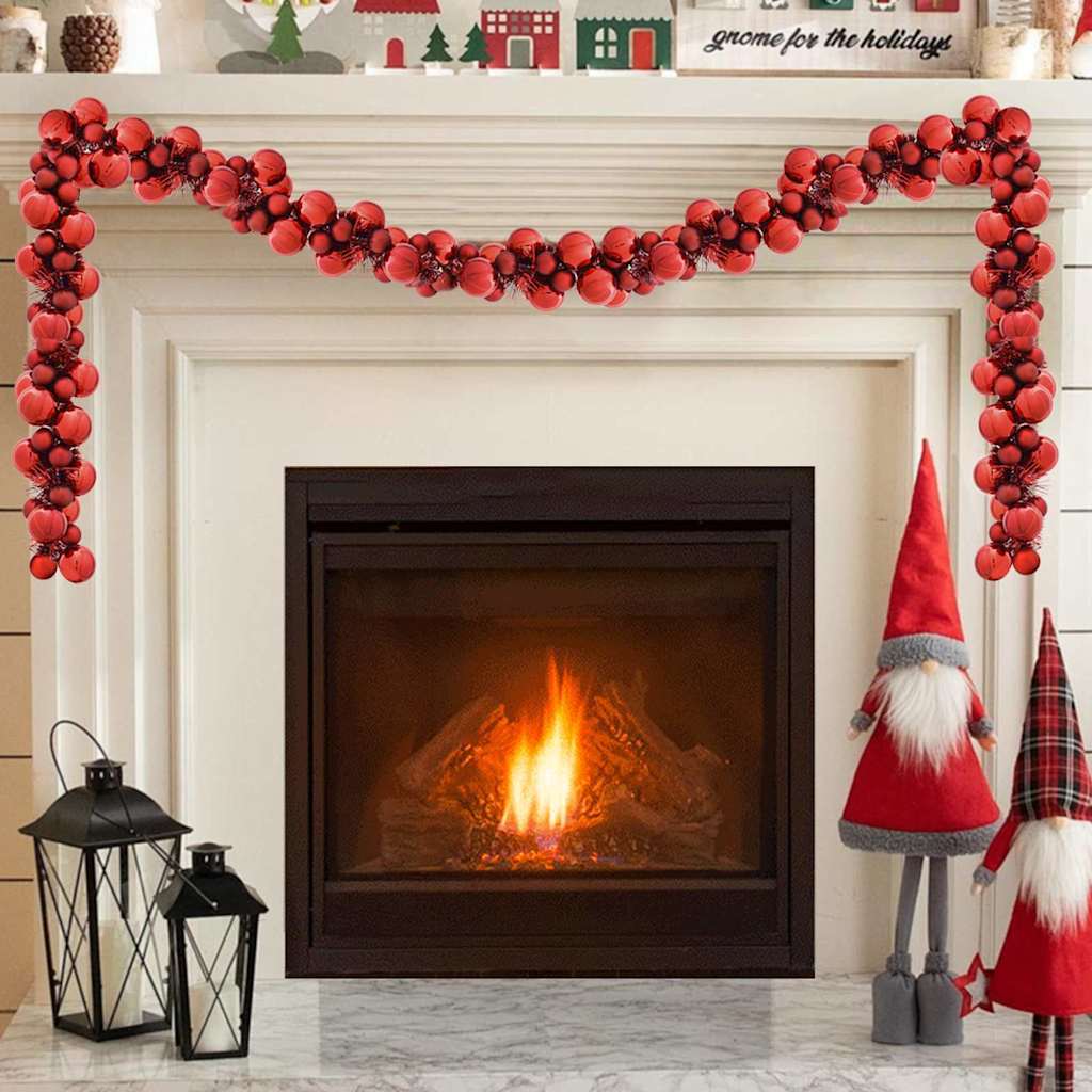 Christmas Ball Garland Red 186 cm Polystyrene