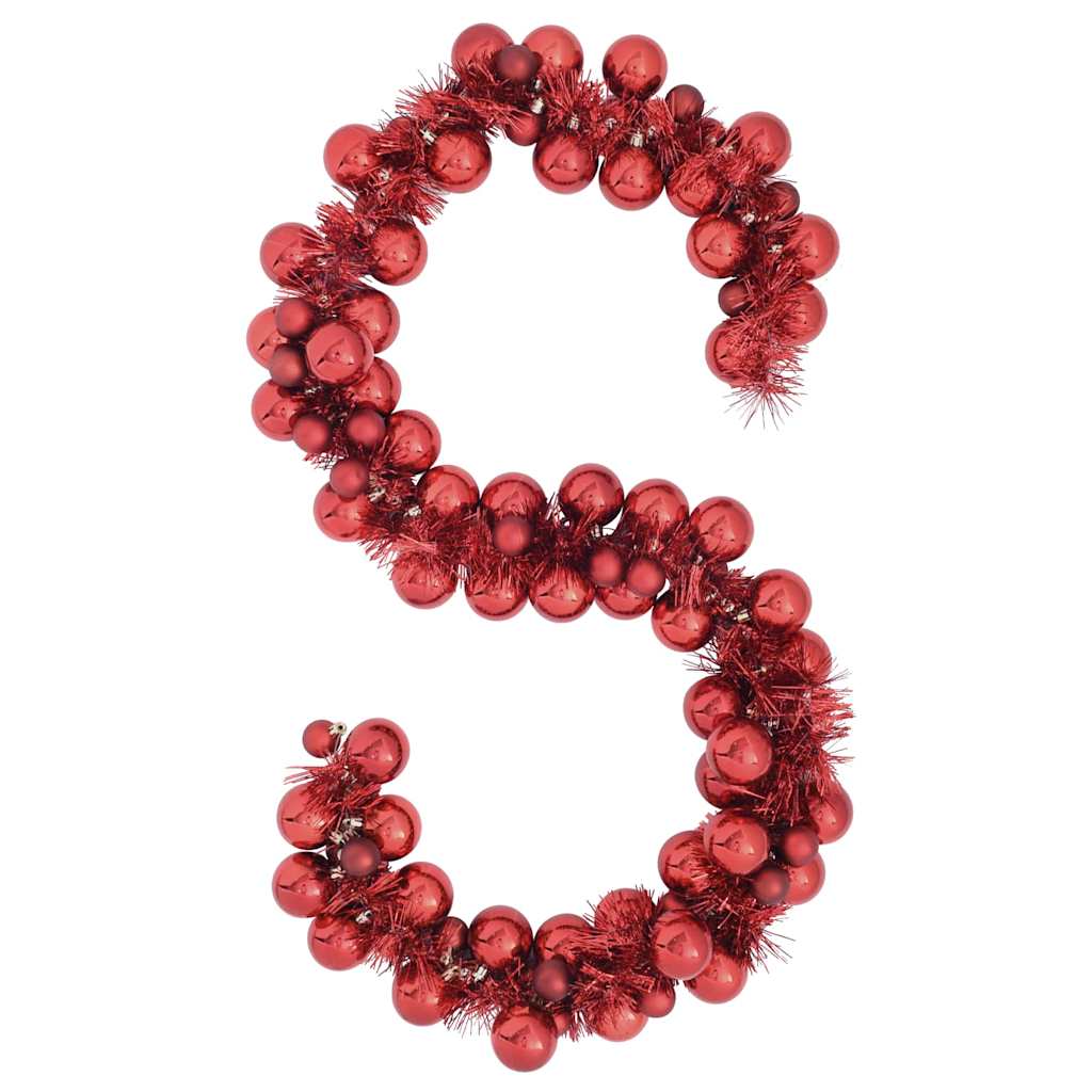 Christmas Ball Garland Red 186 cm Polystyrene