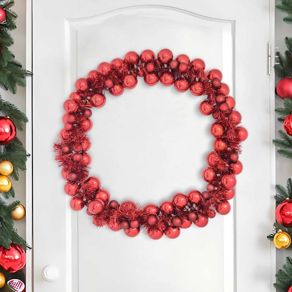 Christmas Ball Garland Red 186 cm Polystyrene