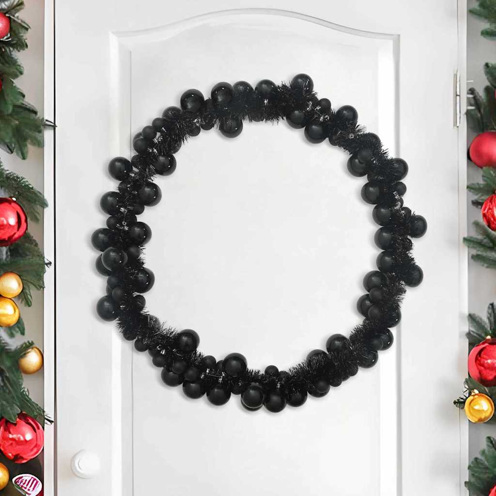 Christmas Ball Garland Black 186 cm Polystyrene