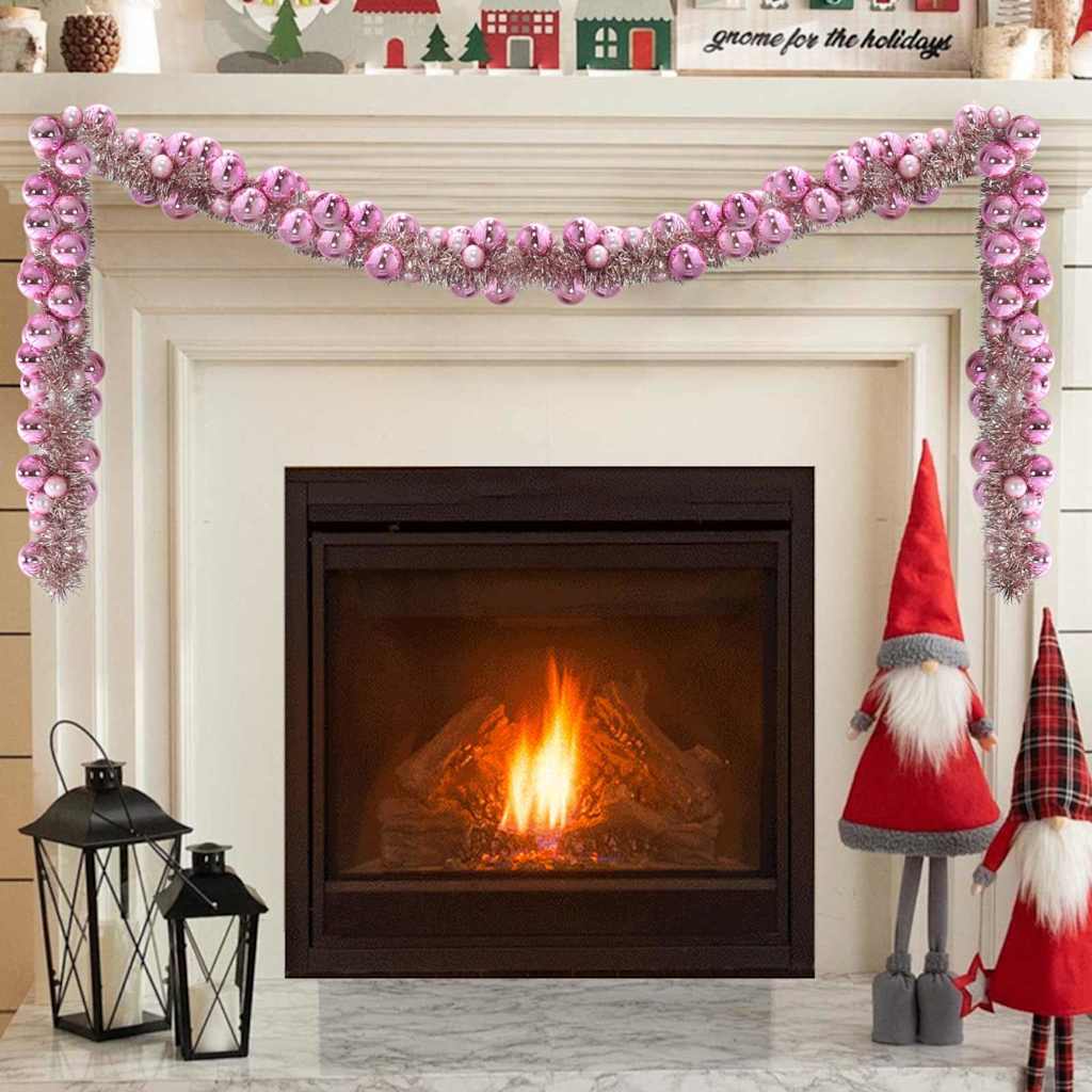 Christmas Ball Garland Pink 186 cm Polystyrene