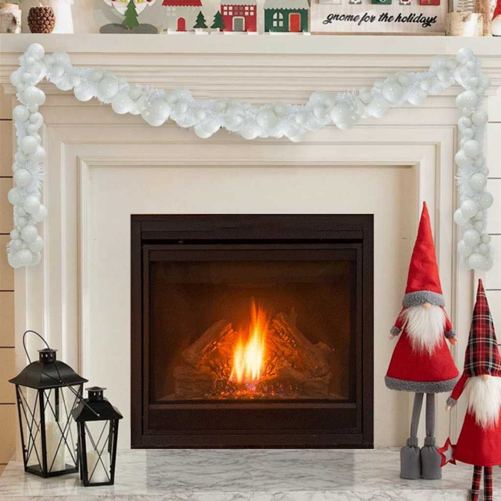 Christmas Ball Garland White 186 cm Polystyrene