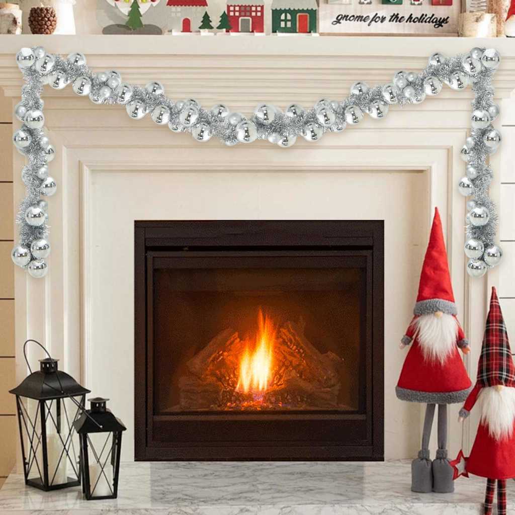 Christmas Ball Garland Silver 186 cm Polystyrene