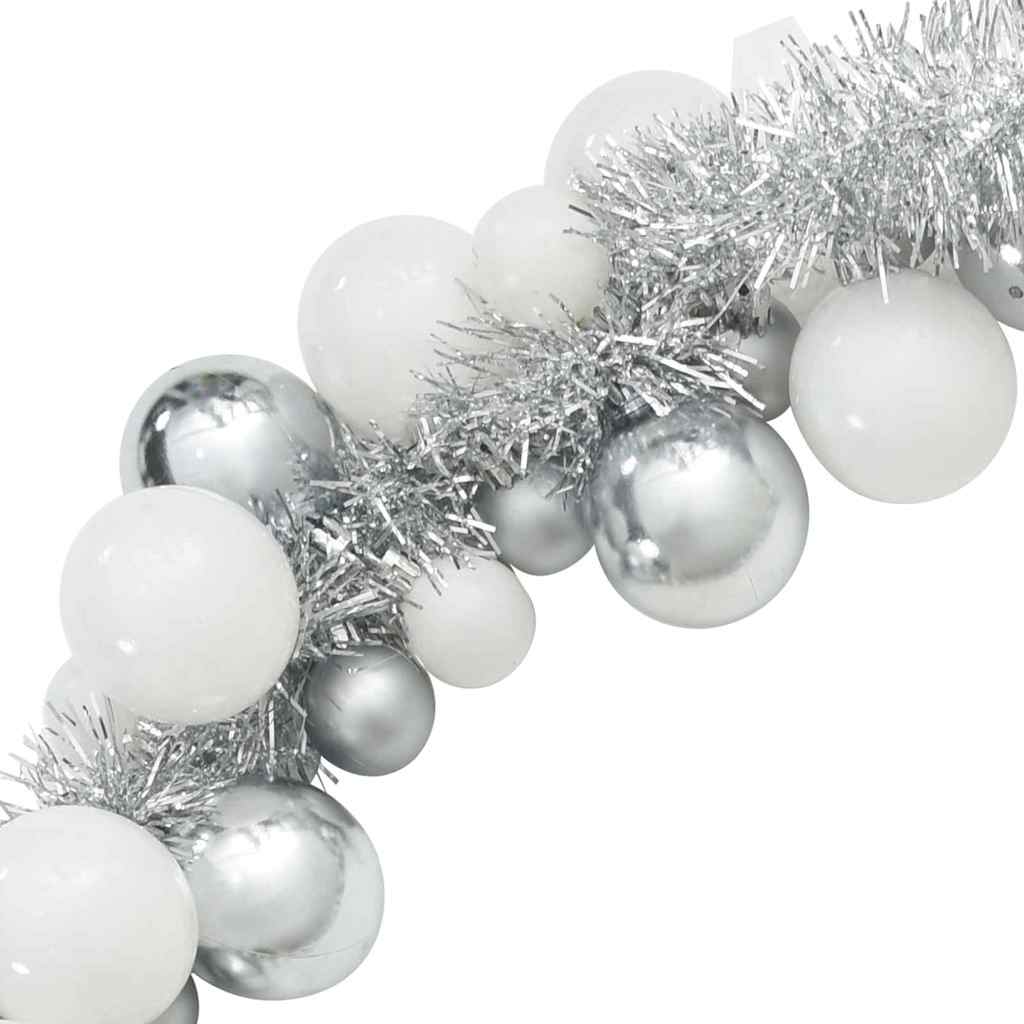Christmas Ball Garland White and Silver 186 cm Polystyrene