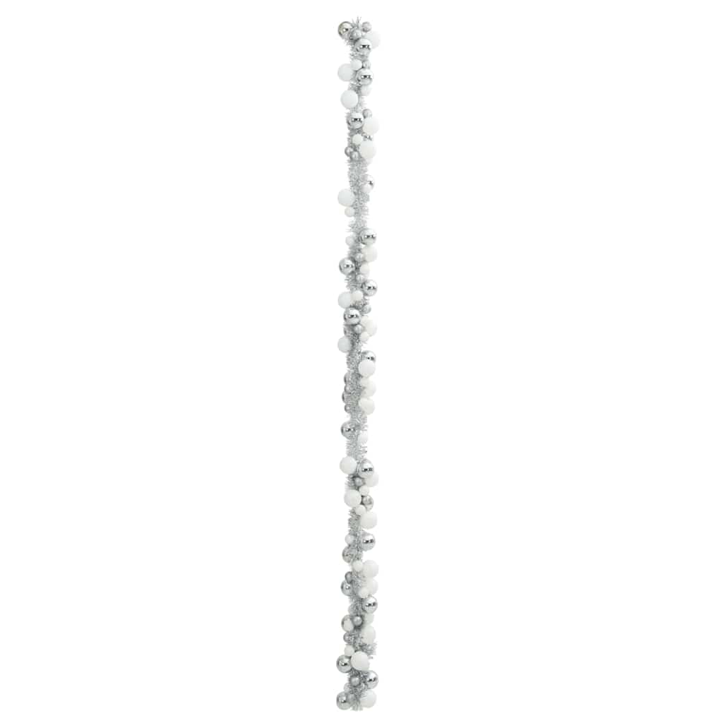 Christmas Ball Garland White and Silver 186 cm Polystyrene