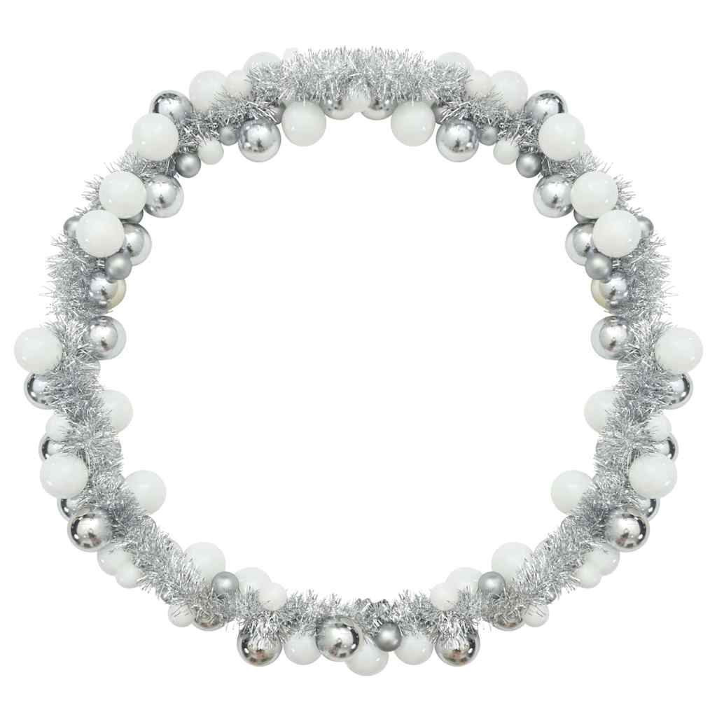 Christmas Ball Garland White and Silver 186 cm Polystyrene
