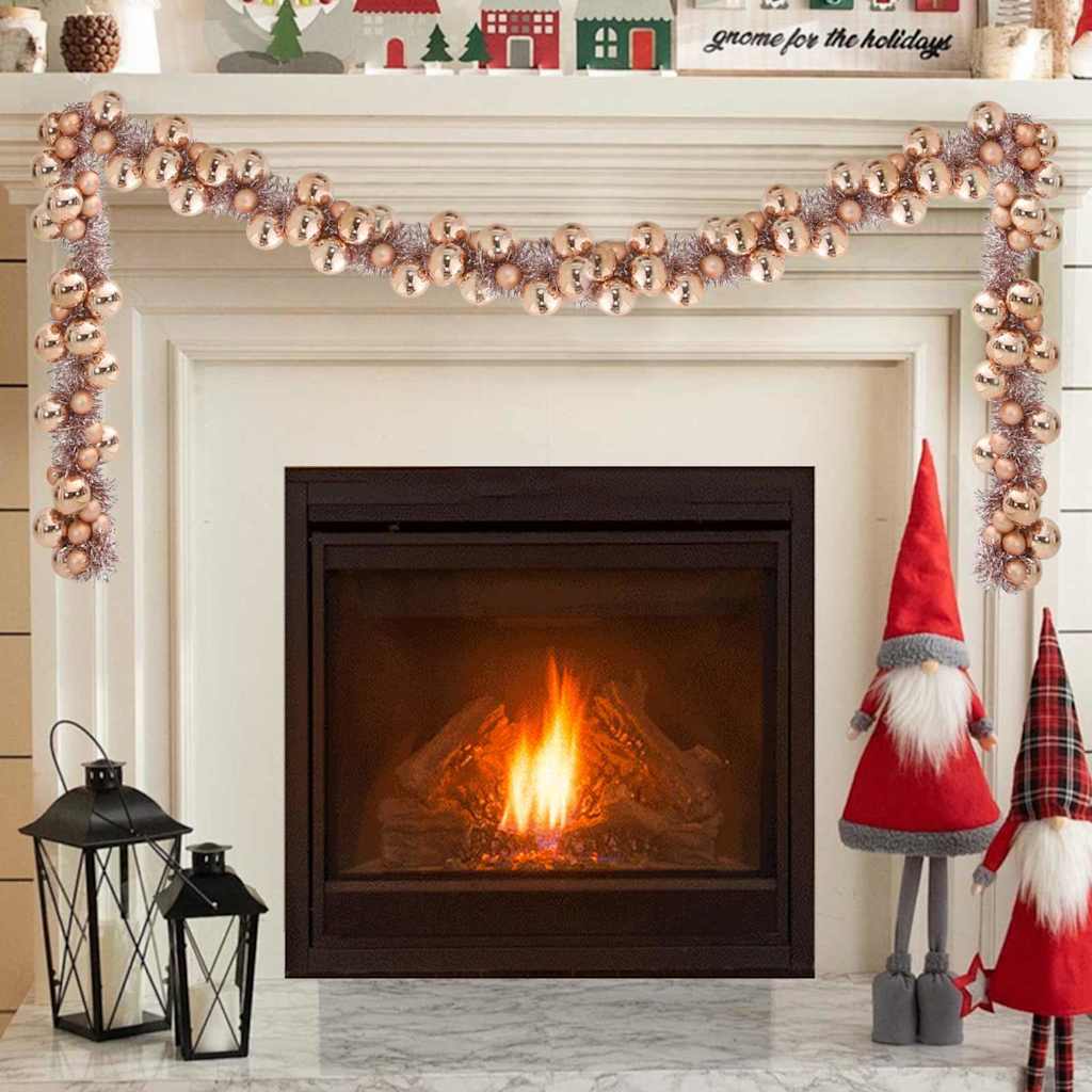 Christmas Ball Garland Rose Gold 186 cm Polystyrene
