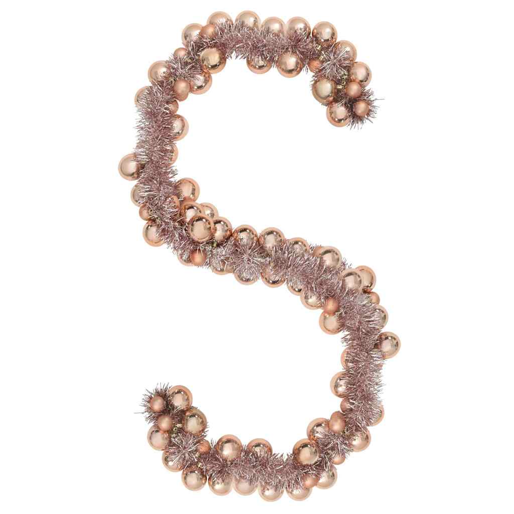 Christmas Ball Garland Rose Gold 186 cm Polystyrene