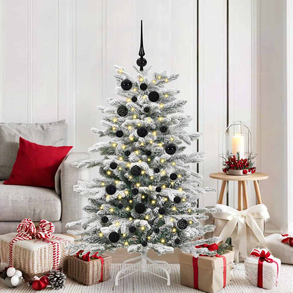 Christmas Bauble Set with 150 LEDs 61 pcs Black Plastic