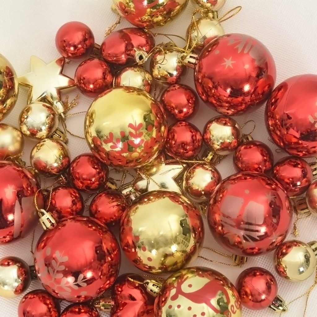Christmas Bauble Set 40 pcs Gold and Red