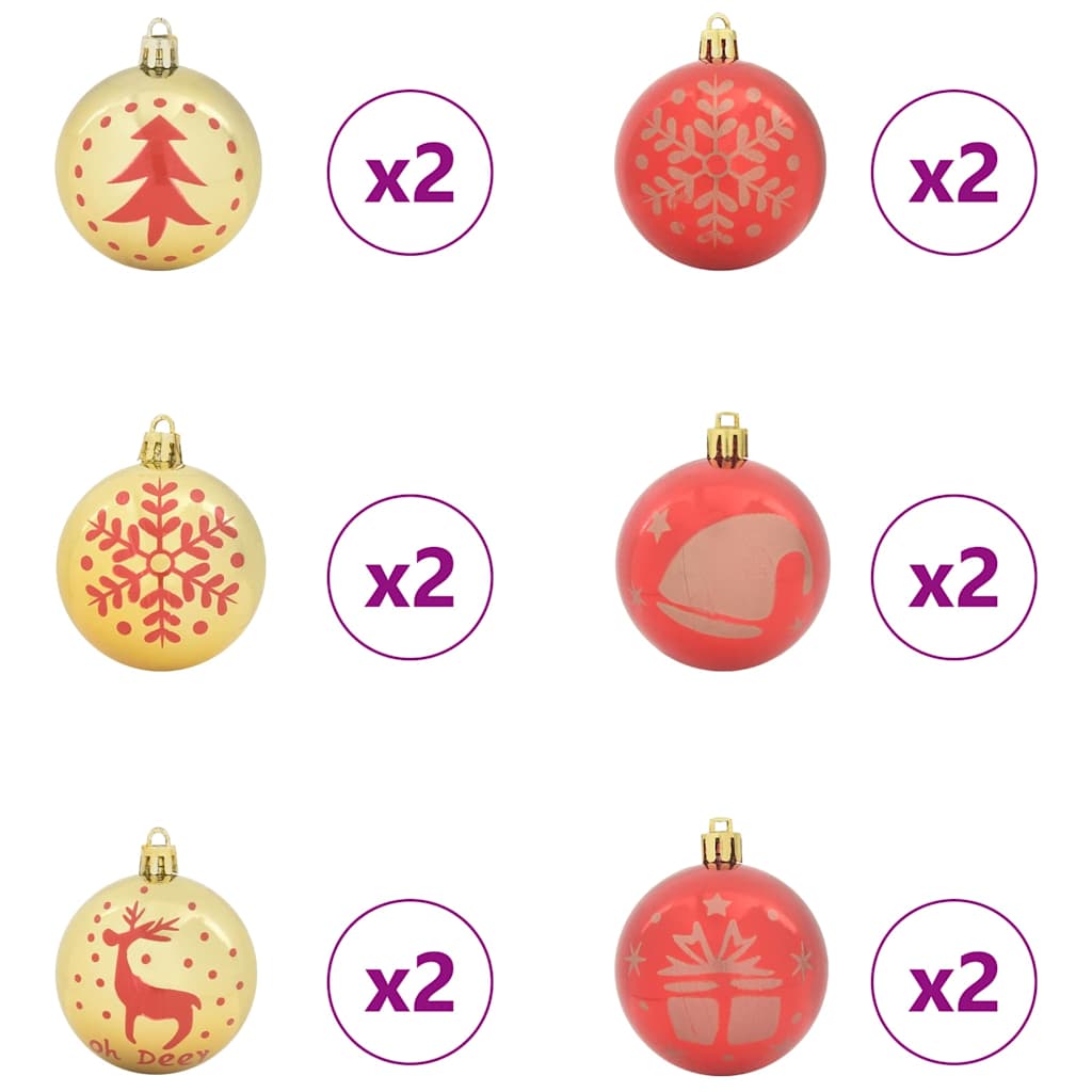 Christmas Bauble Set 40 pcs Gold and Red