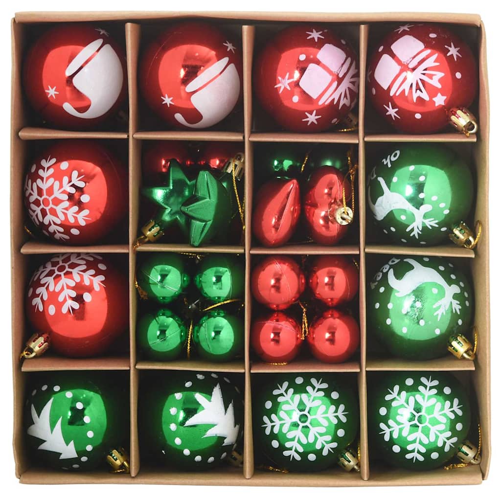 Christmas Bauble Set 40 pcs Red and Green