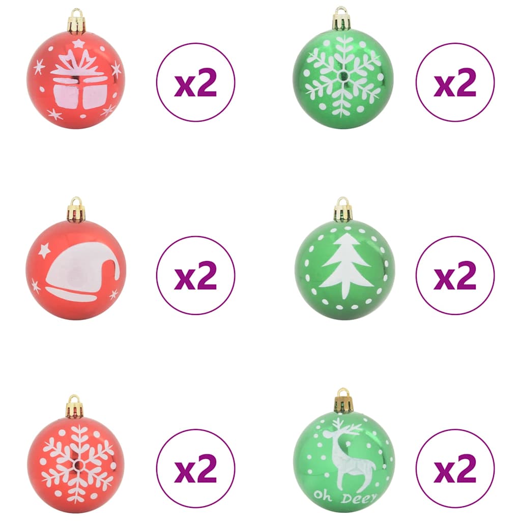 Christmas Bauble Set 40 pcs Red and Green