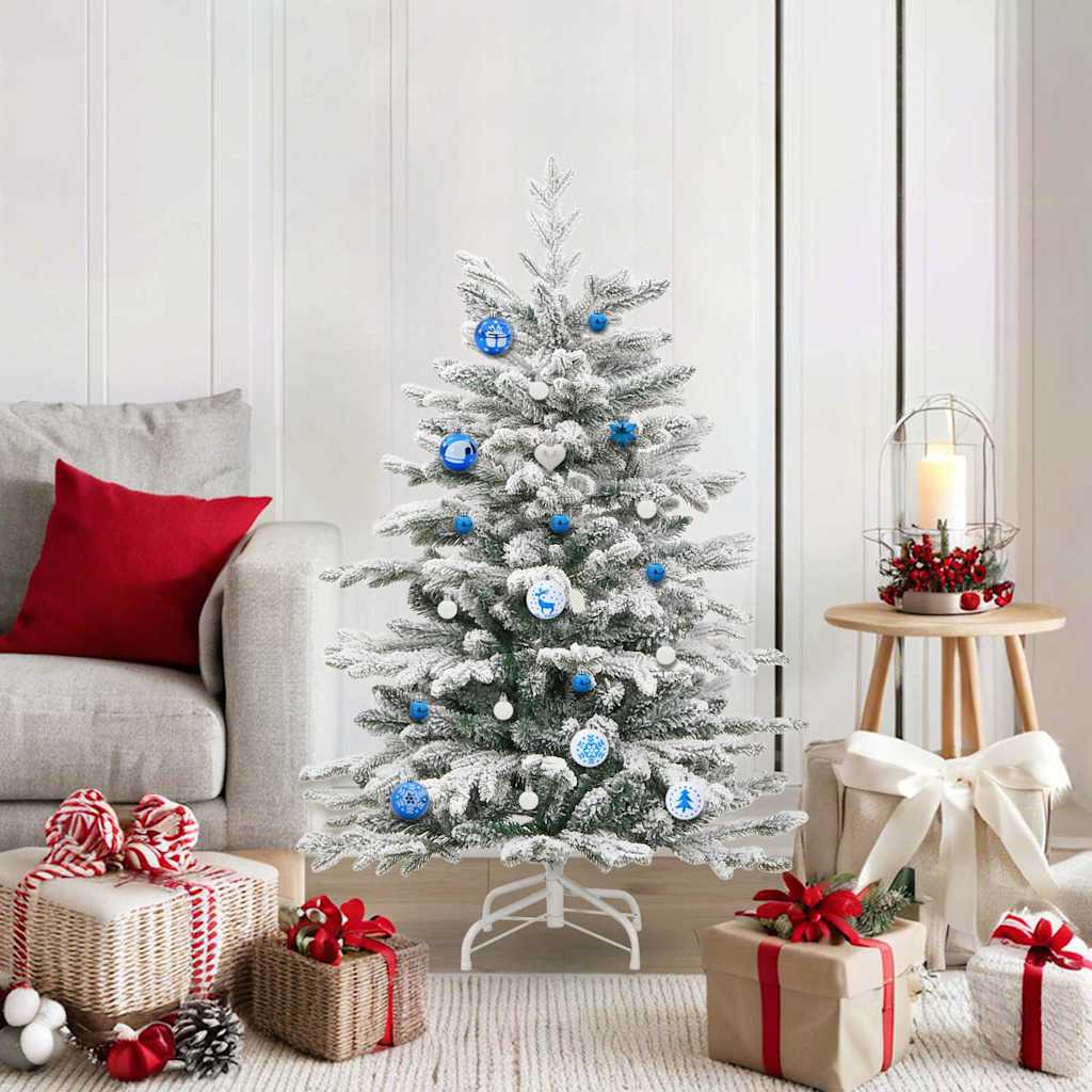 Christmas Bauble Set 40 pcs Blue and White