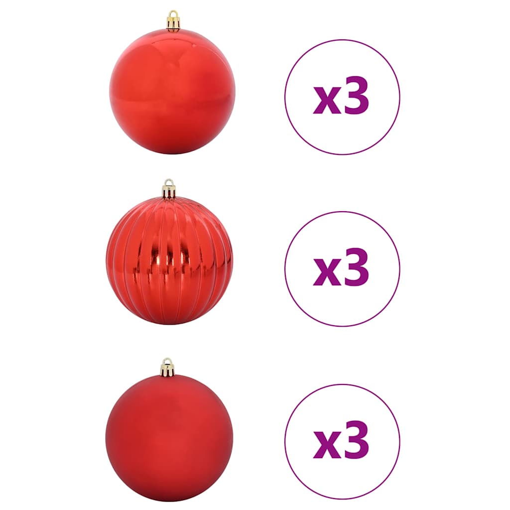 Christmas Bauble Set 9 pcs Red