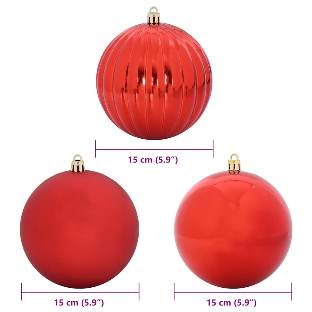 Christmas Bauble Set 9 pcs Red