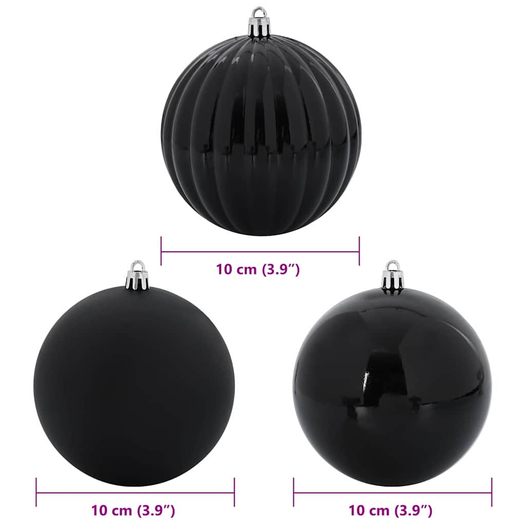 Christmas Bauble Set 15 pcs Black