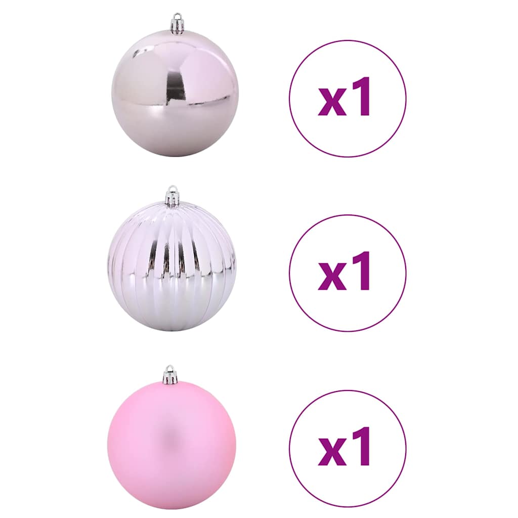 Christmas Bauble Set 3 pcs Pink