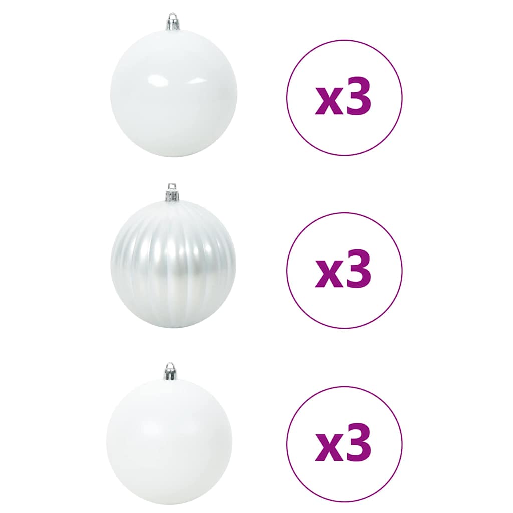 Christmas Bauble Set 9 pcs White