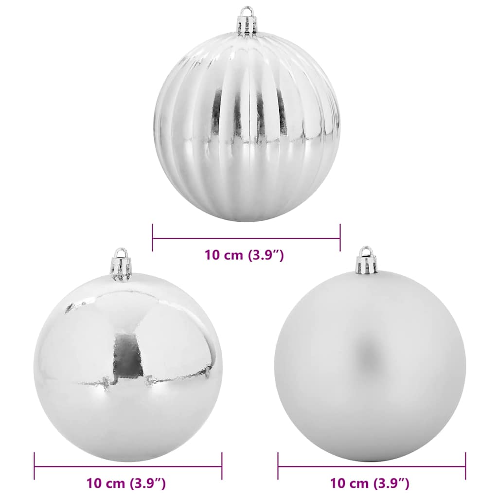 Christmas Bauble Set 15 pcs Silver