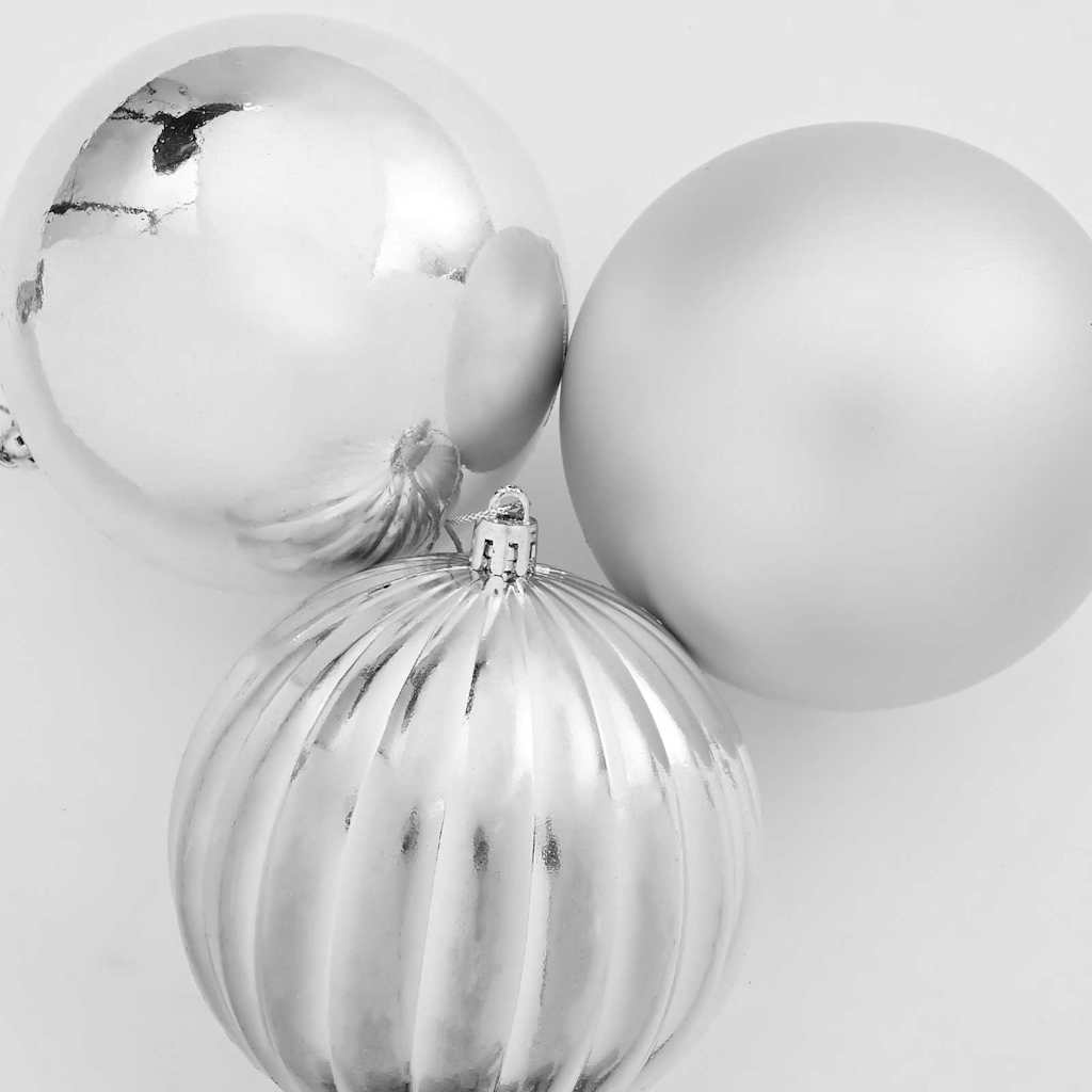 Christmas Bauble Set 9 pcs Silver