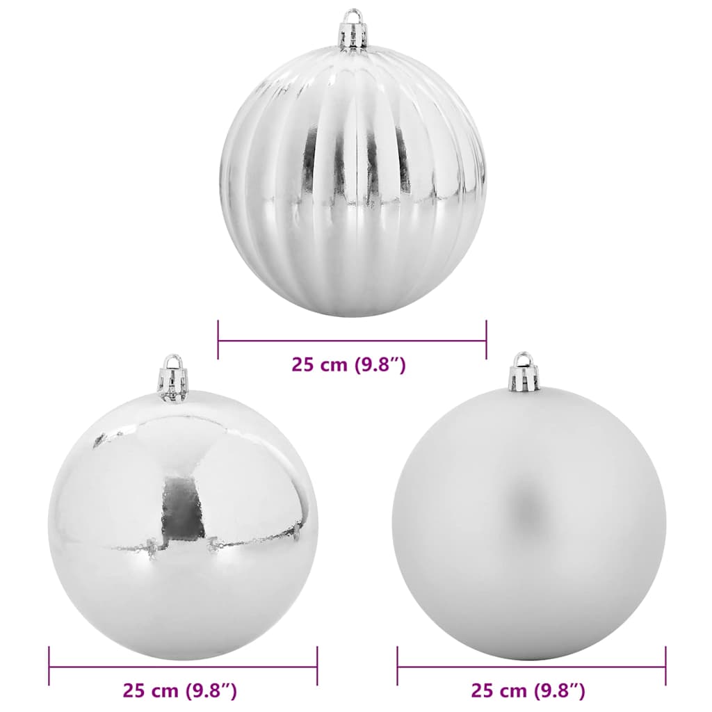 Christmas Bauble Set 3 pcs Silver